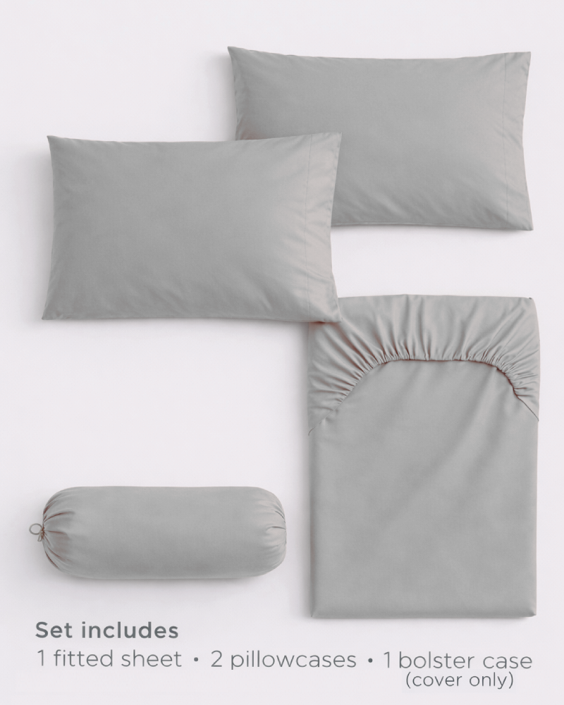 Snow Silk Bamboo Fitted Sheet Set