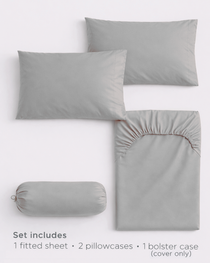 Snow Silk Bamboo Fitted Sheet Set