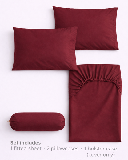 Snow Silk Bamboo Fitted Sheet Set